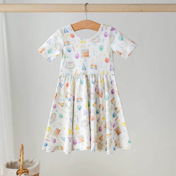 Happy Birthday Organic Cotton Twirl Dress 5Y