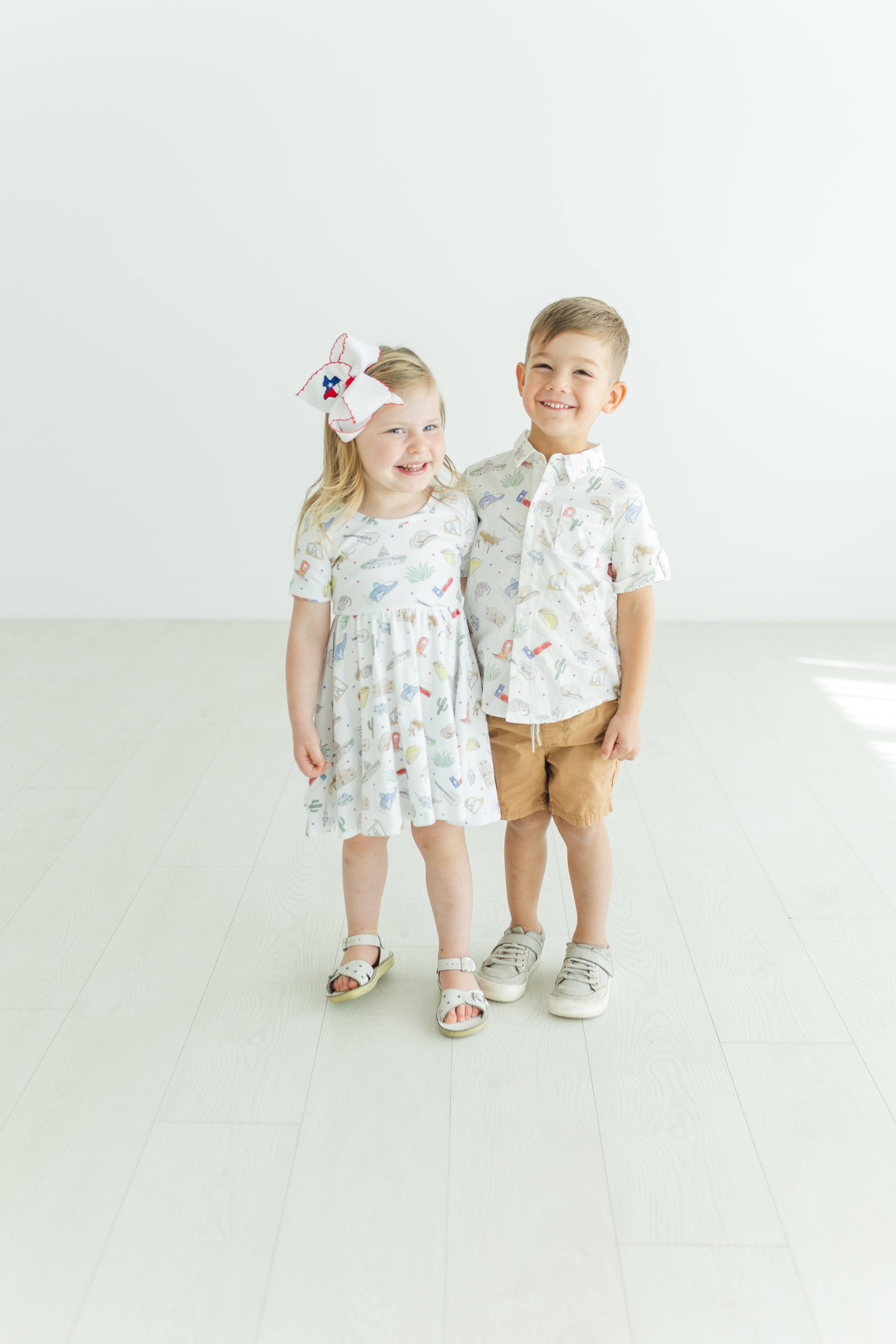 Texas Kids Short Sleeve Collared Shirt