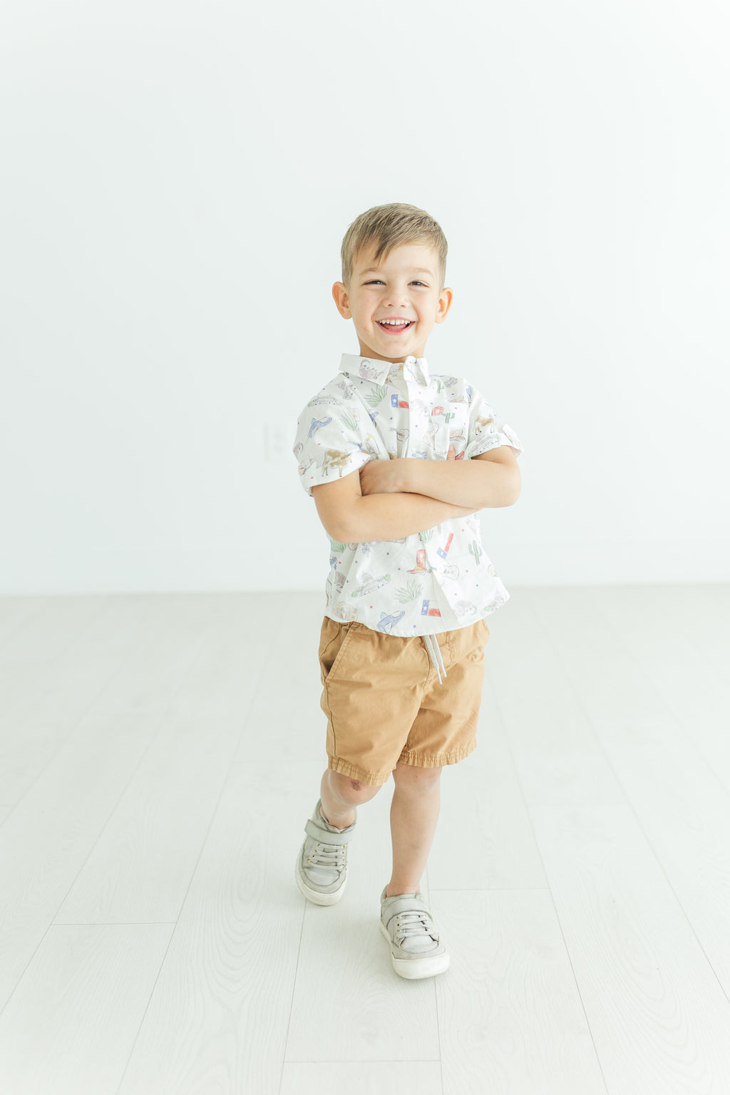 Texas Kids Short Sleeve Collared Shirt