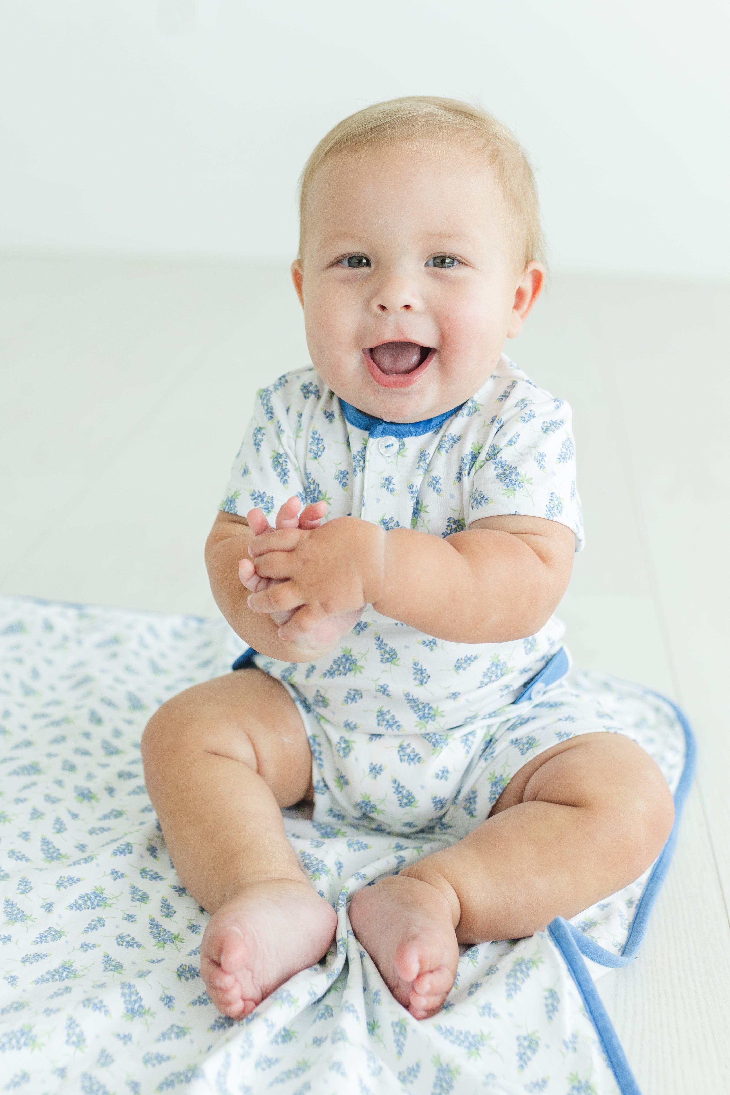 BOYS BLUEBONNET PIMA ROMPER
