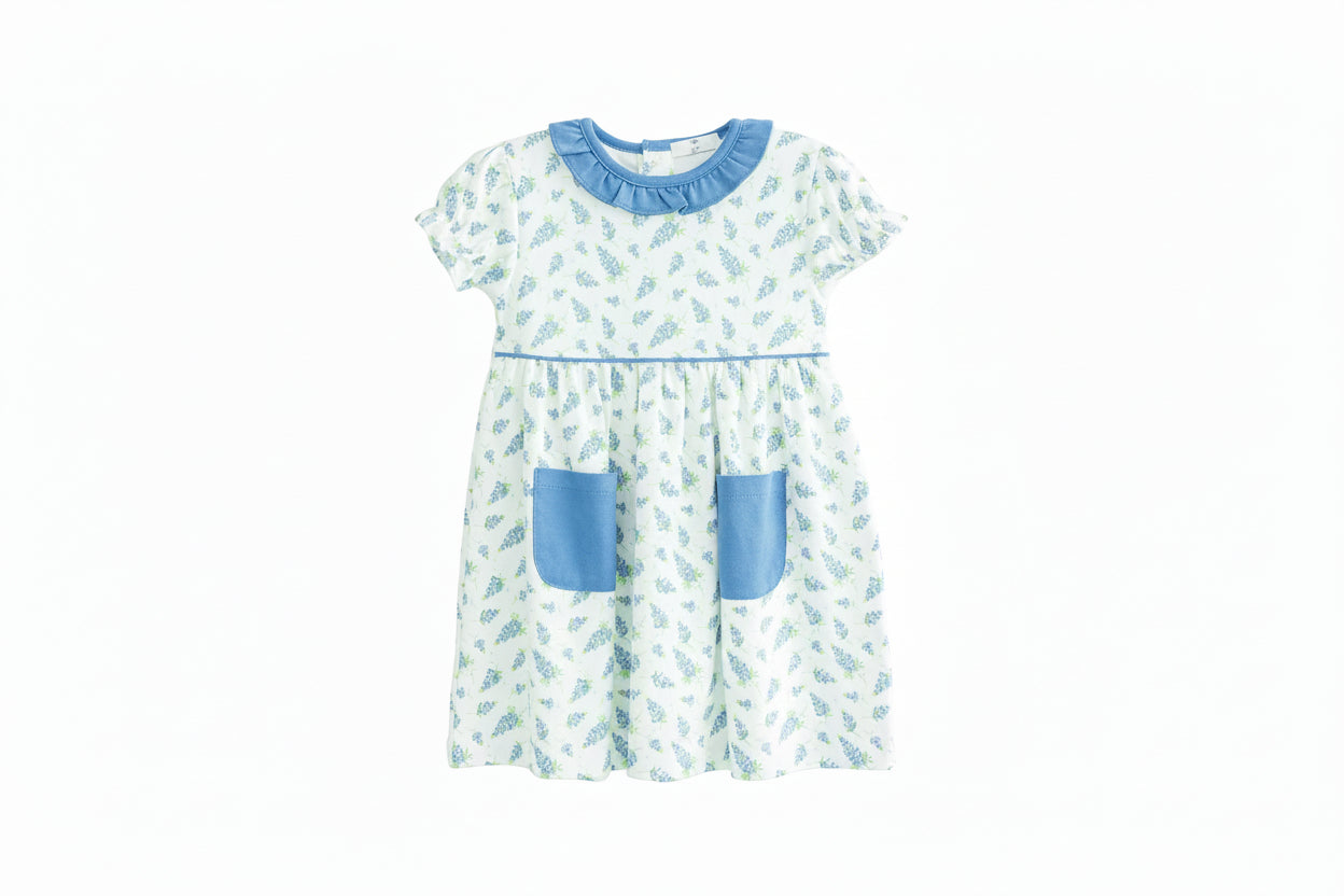 GIRLS BLUEBONNET PIMA DRESS