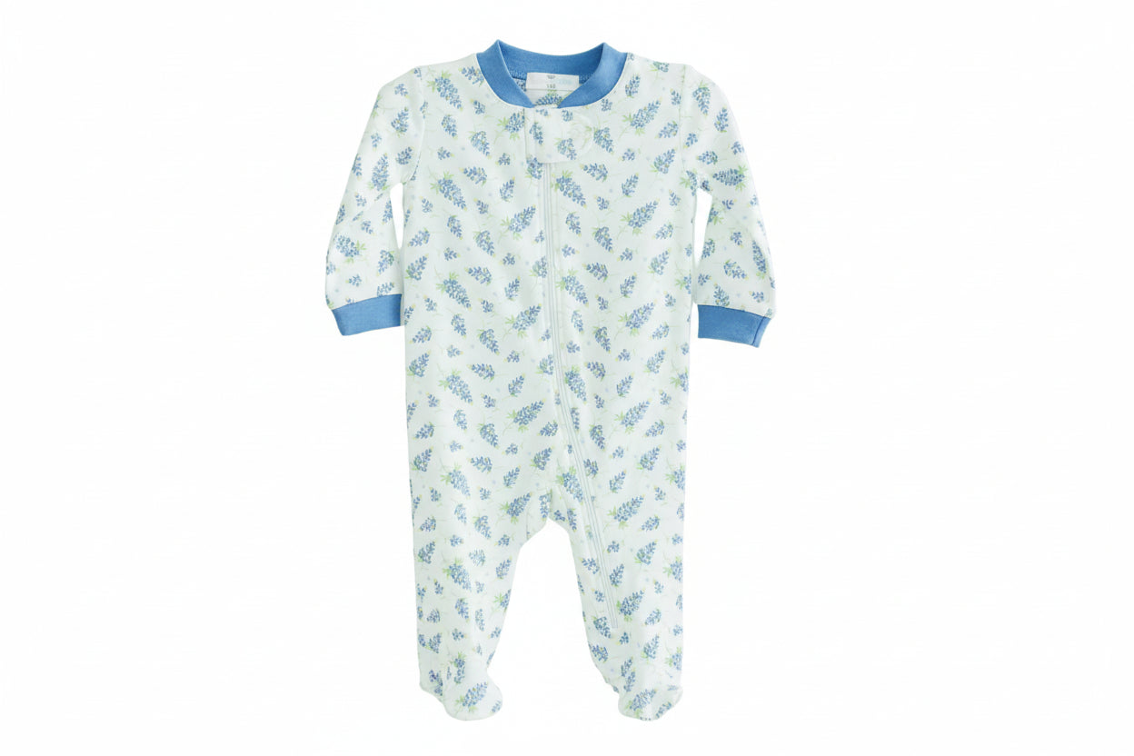 BOYS BLUEBONNET PIMA ZIPPER FOOTIE