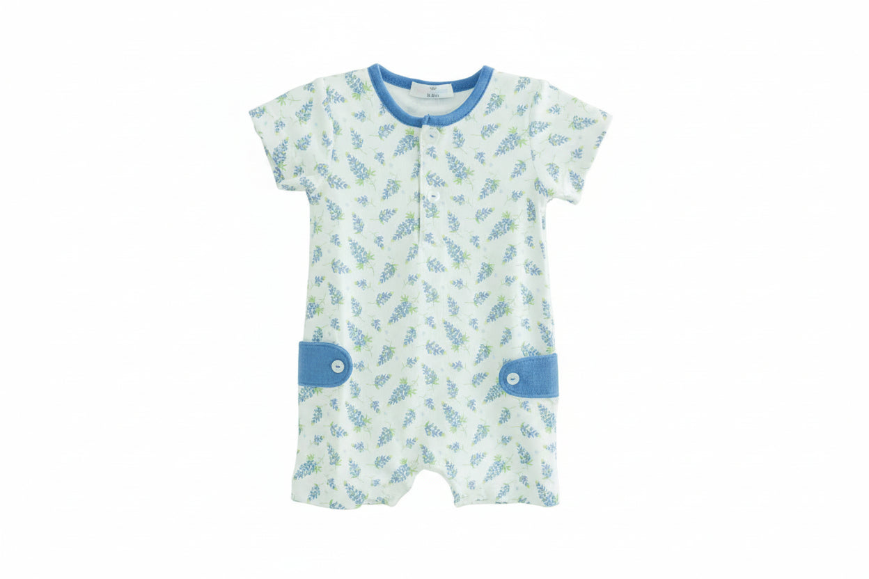 BOYS BLUEBONNET PIMA ROMPER