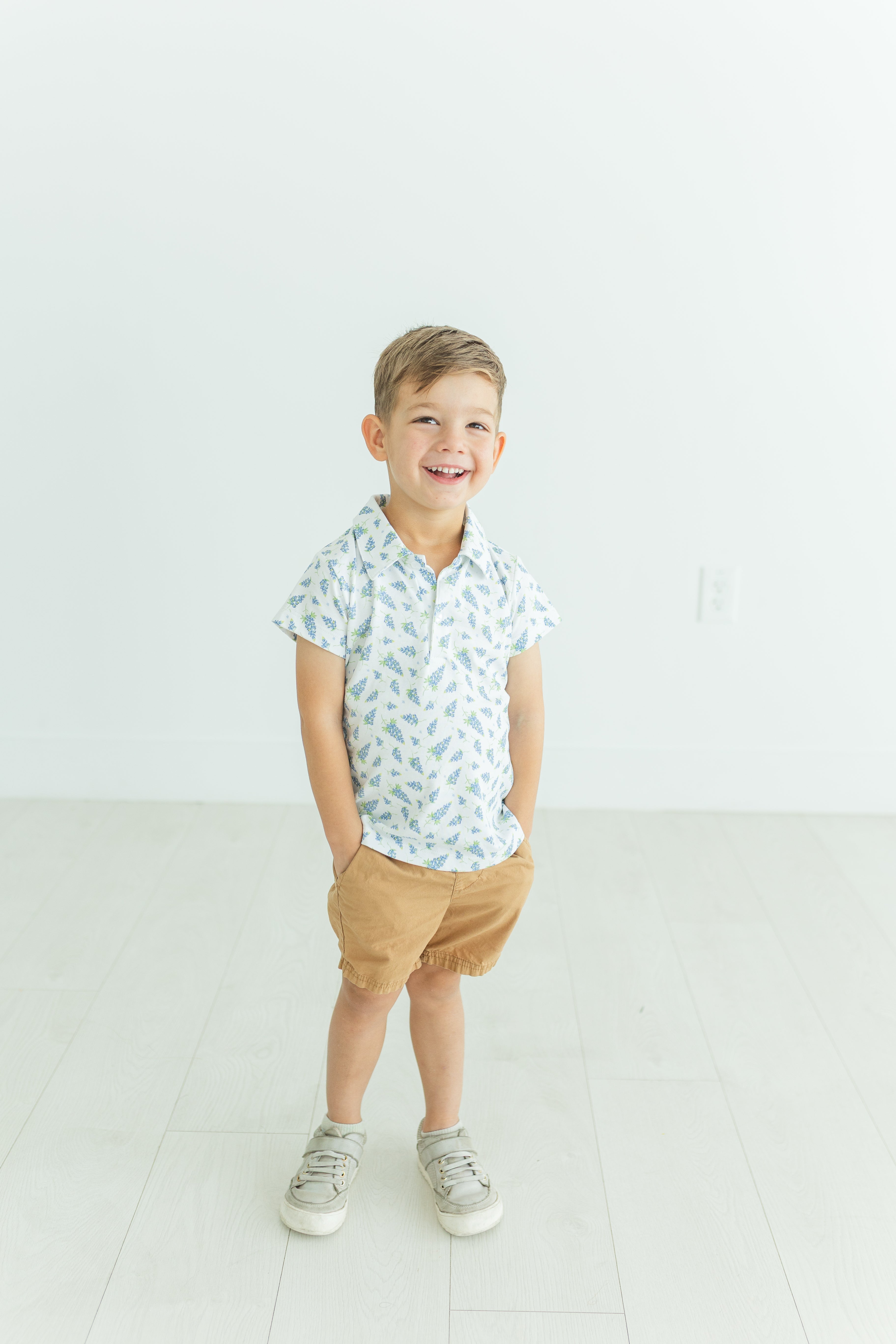 BOYS BLUEBONNET COLLARED SHIRT
