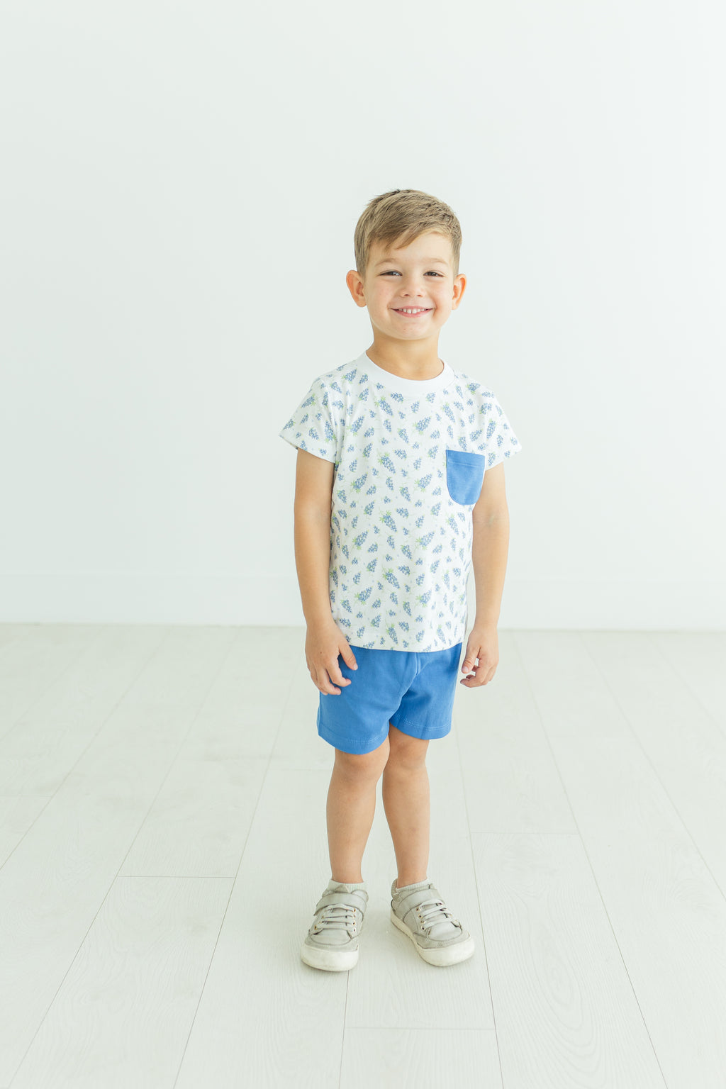 BOYS BLUEBONNET PIMA SHORT SET