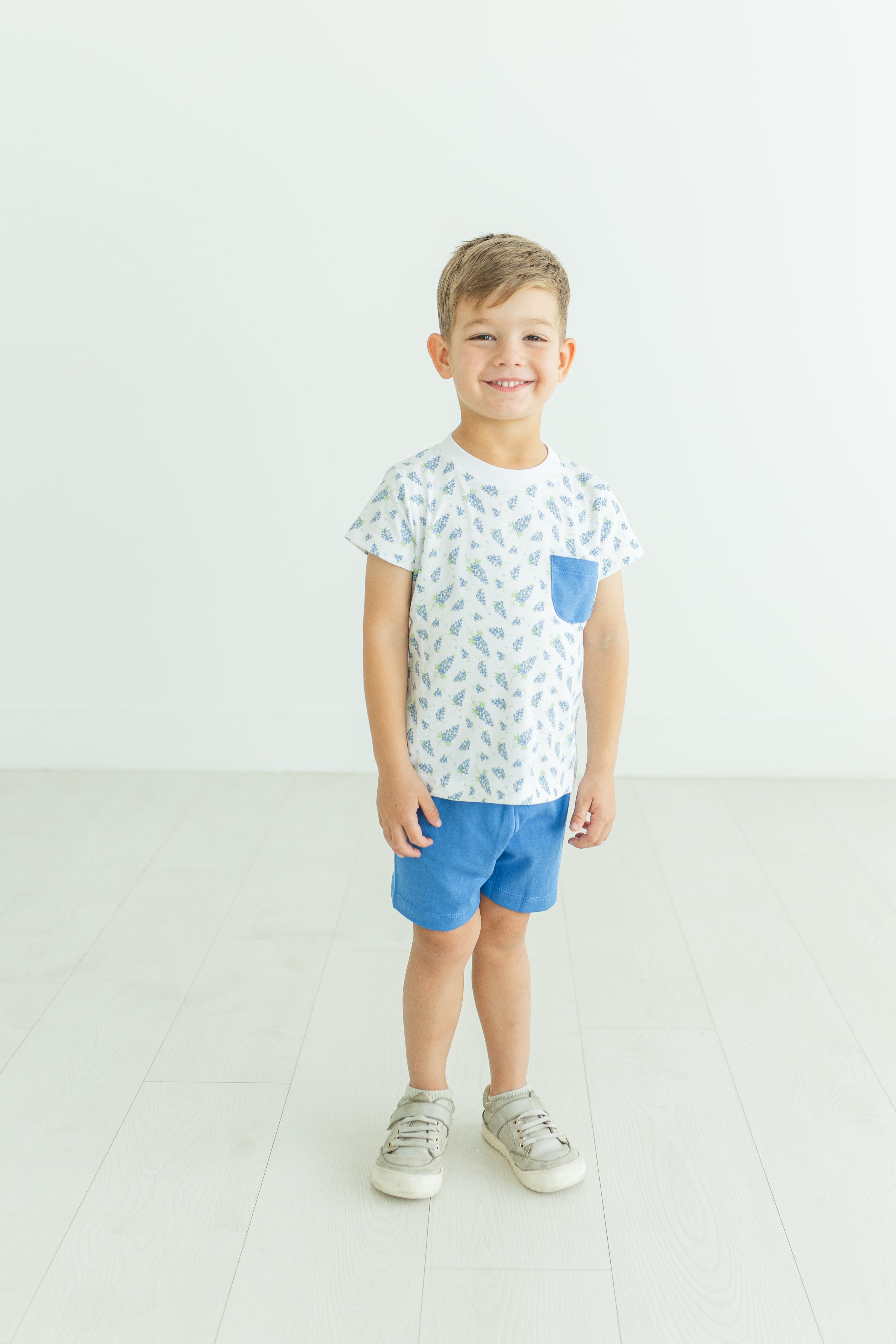 BOYS BLUEBONNET PIMA SHORT SET