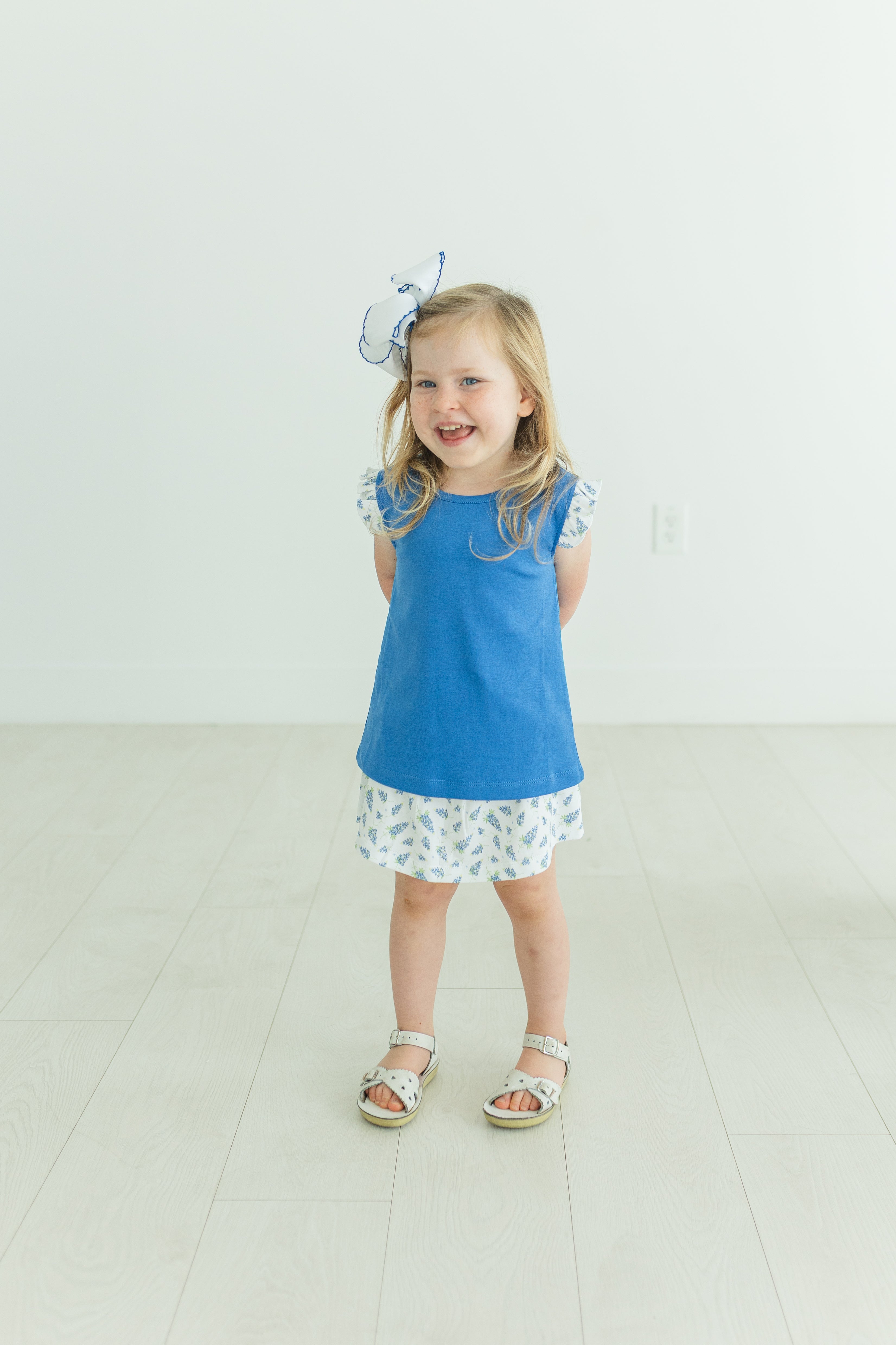 GIRLS BLUEBONNET PIMA SKORT SET