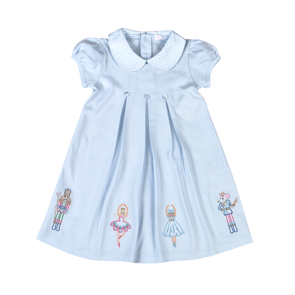 Blue Nutcracker Scallop Collar Dress