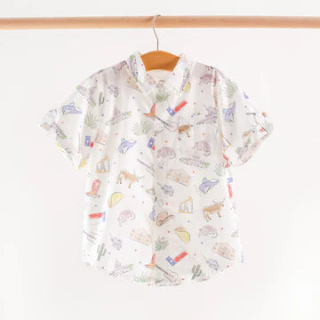 Texas Kids Short Sleeve Collared Shirt