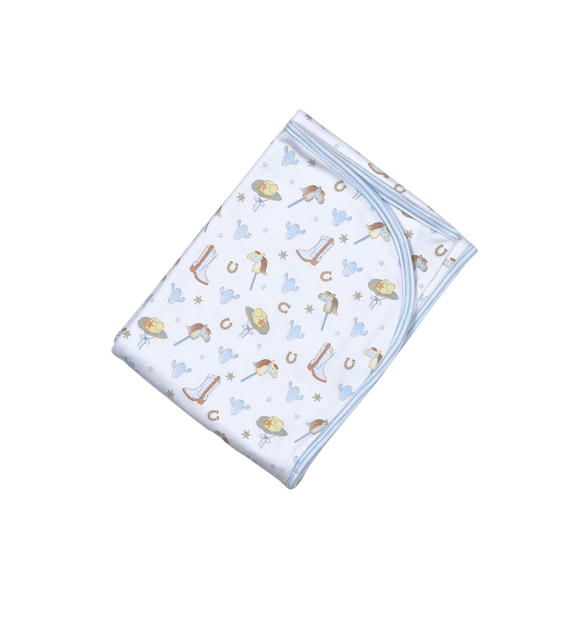 Blue Howdy Baby Blanket