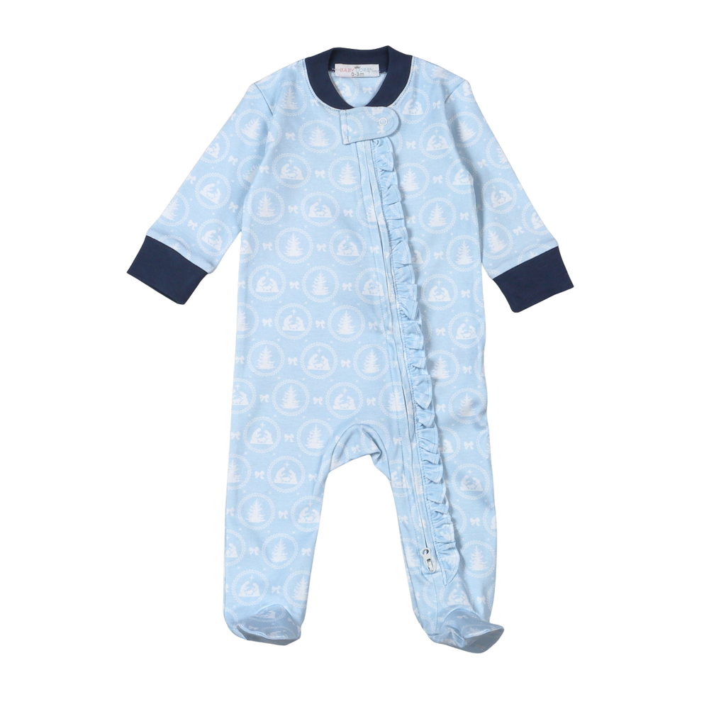 Girls Nativity Holy Night Zipper Footie