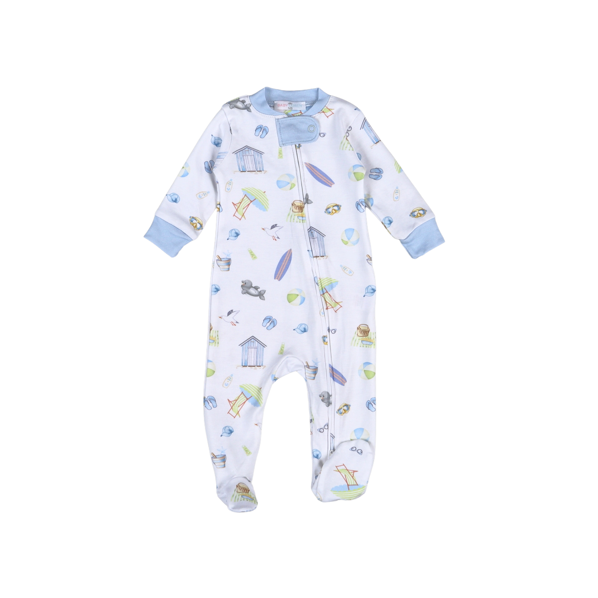 Sandy Toes Blue Zipper Footie