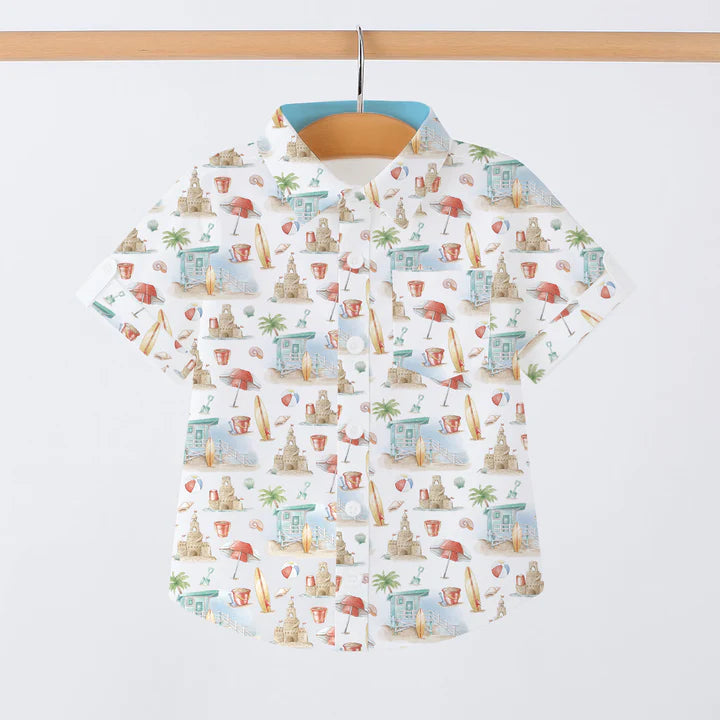 Beach Day Short Sleeve Collared