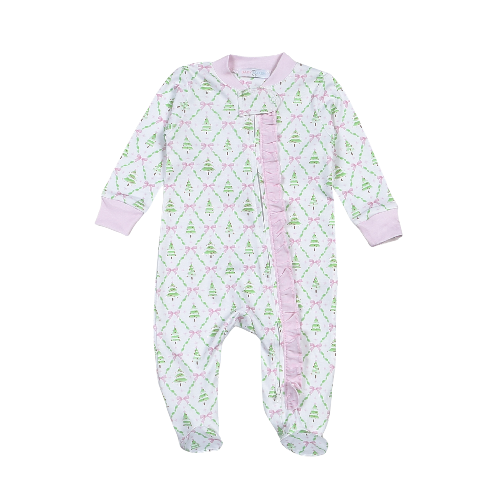 Pink Holy Night Zipper Footie