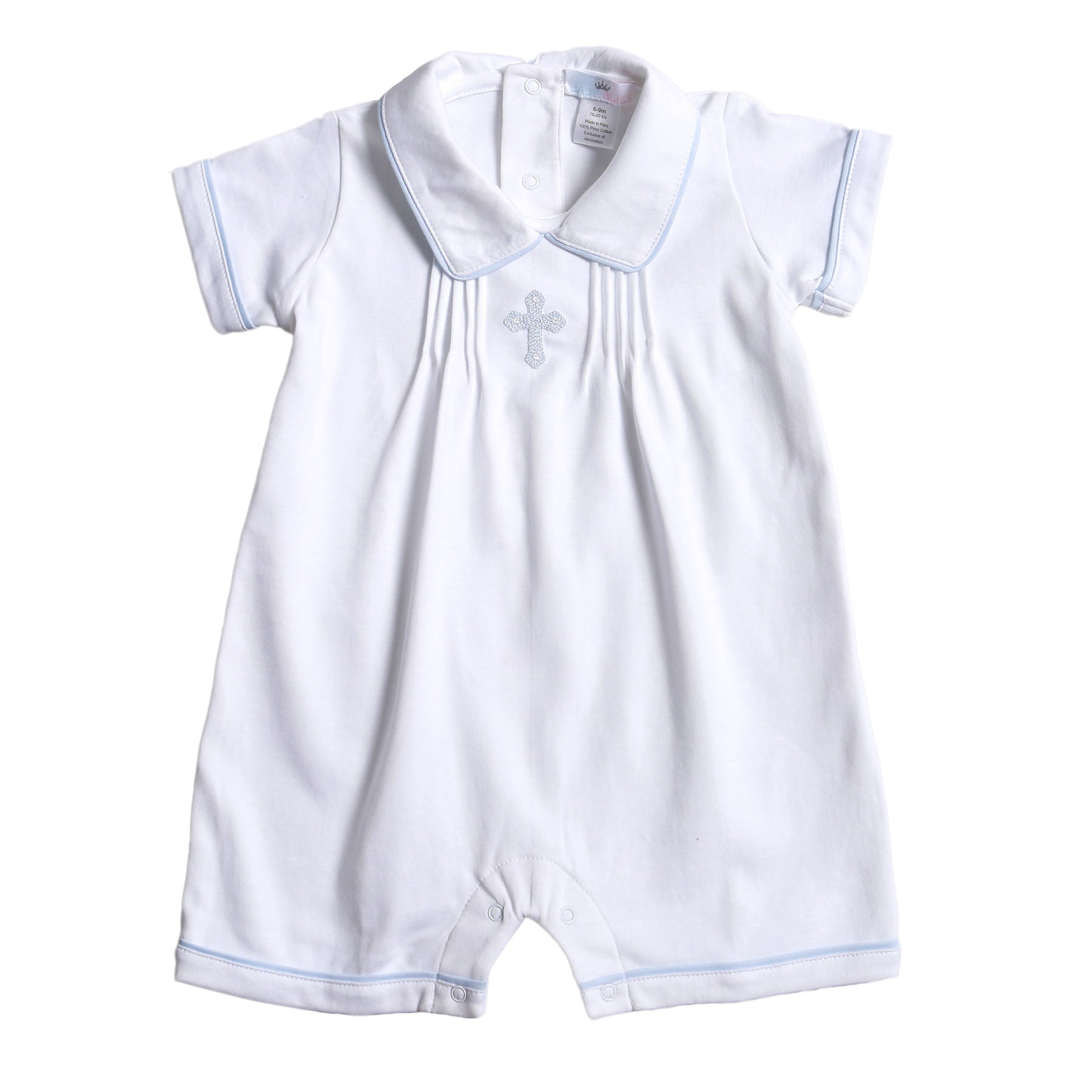 Boys Holy Cross Hand Embroidered Romper