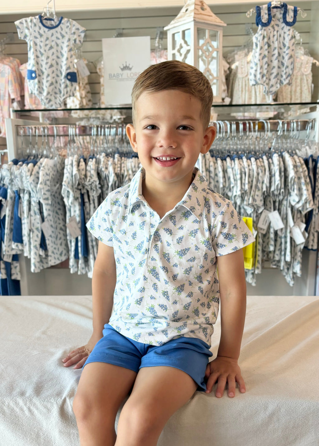 BOYS BLUEBONNET COLLARED SHIRT