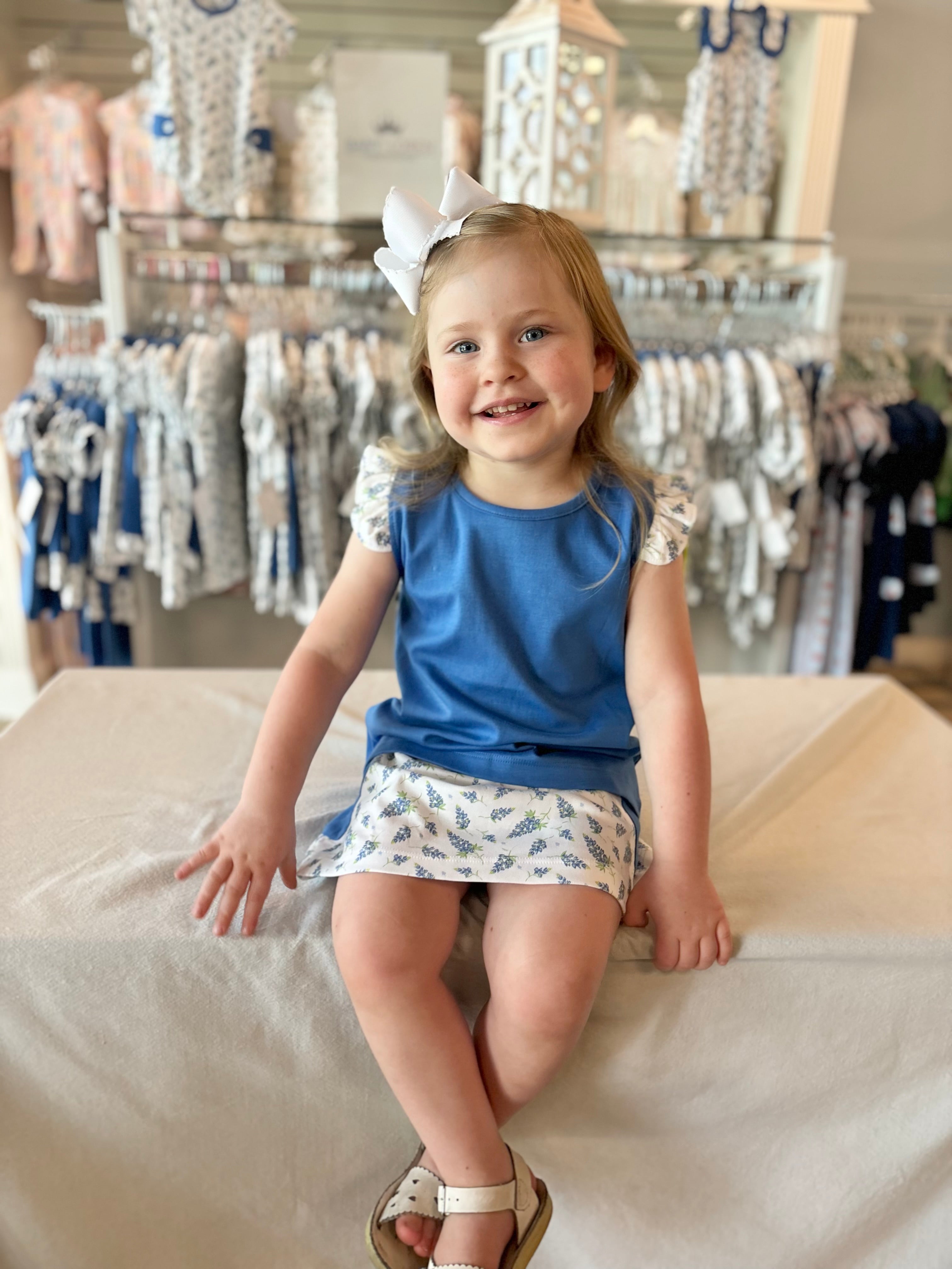 GIRLS BLUEBONNET PIMA SKORT SET