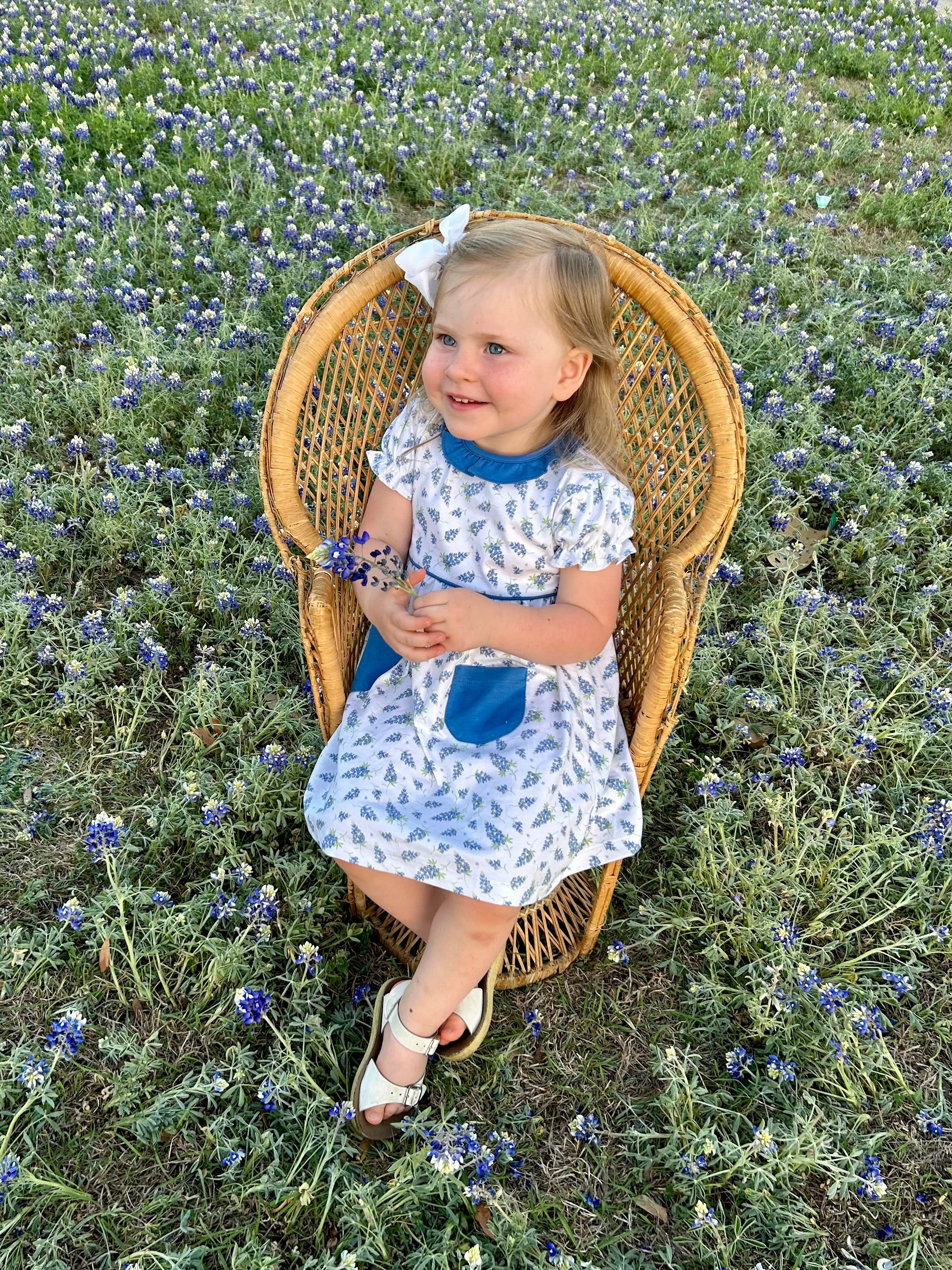 GIRLS BLUEBONNET PIMA DRESS