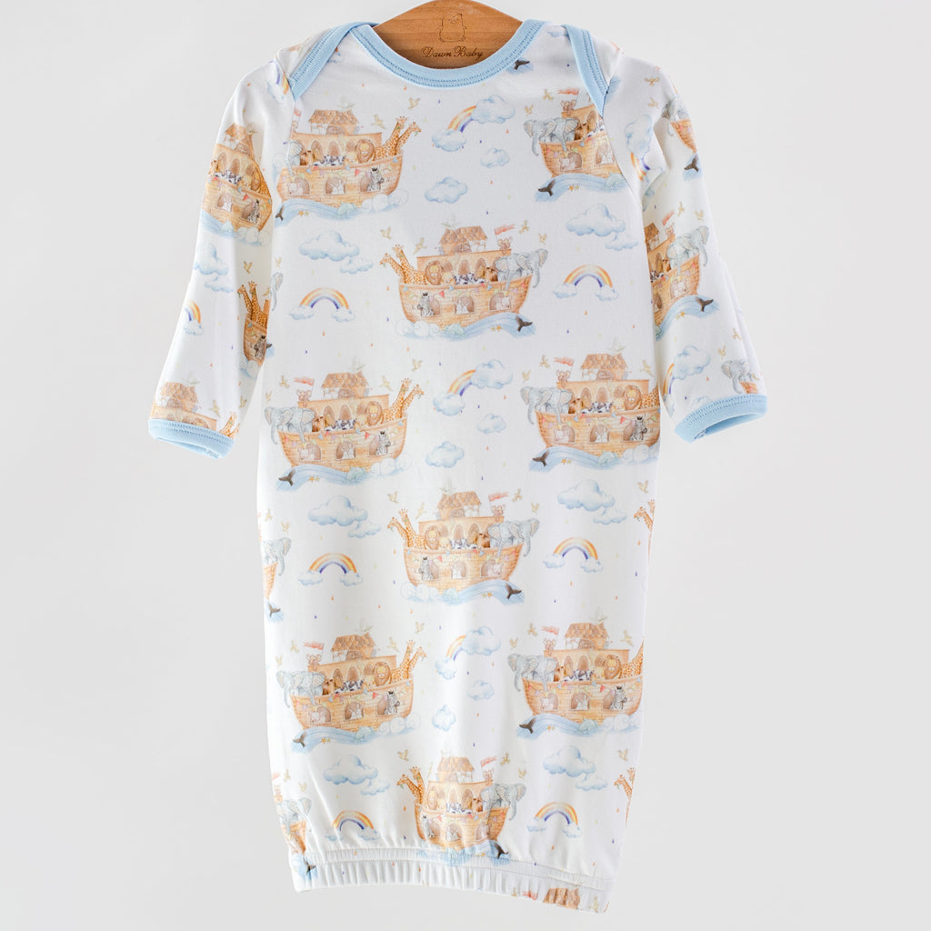 All Aboard Noah’s Ark Newborn Gown & Hat Set
