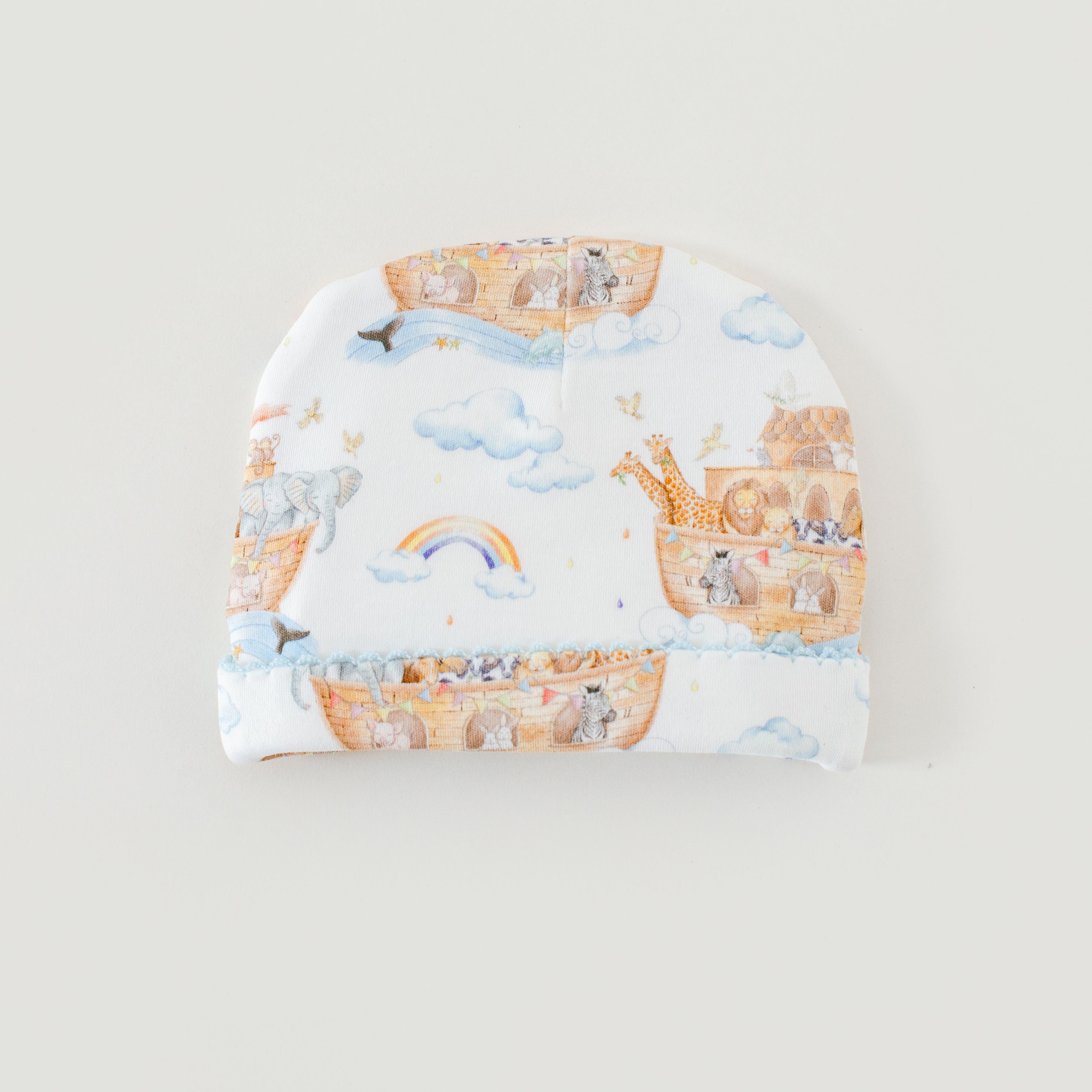 All Aboard Noah’s Ark Newborn Gown & Hat Set