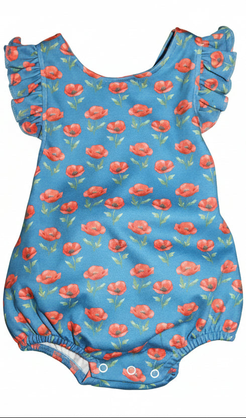 Red Poppy Girls Cross Back Bubble