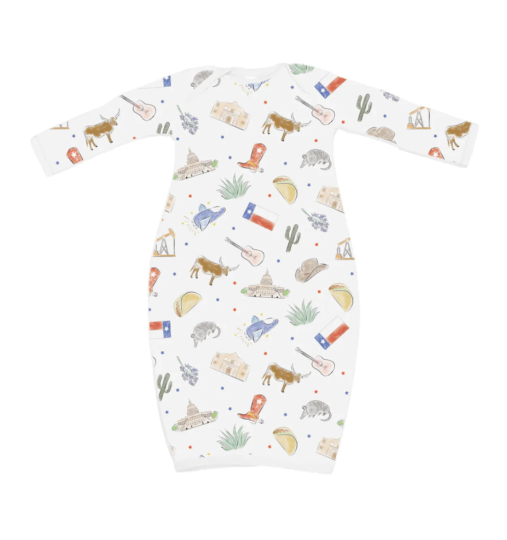 Texas Kids Newborn Gown & Hat Set