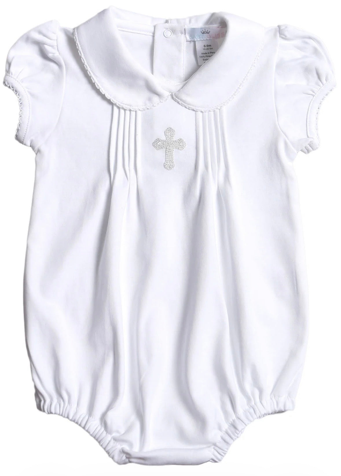 Girls Holy Cross Hand Embroidered Bubble