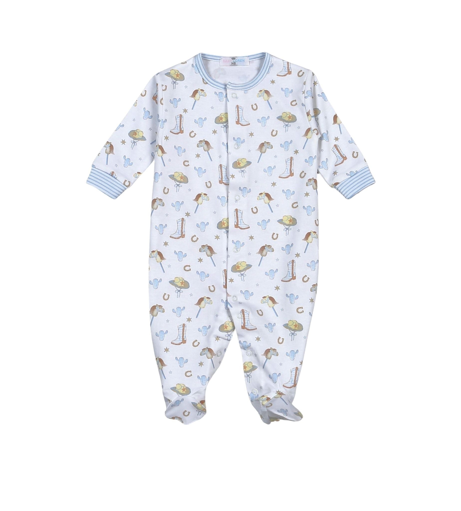 Blue Howdy Baby Snap Footie