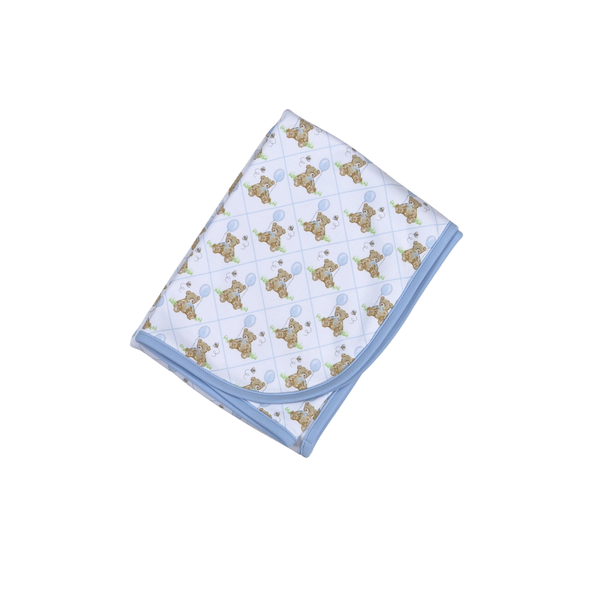 Teddy Bear Blue Receiving Blanklet