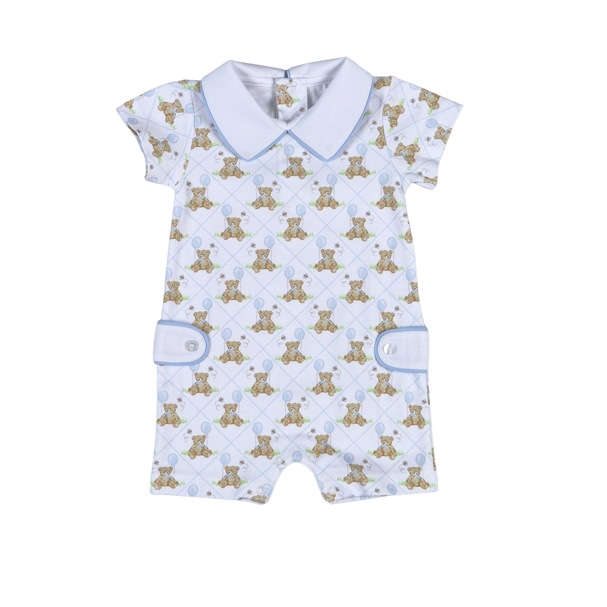 Teddy Bear Blue Romper