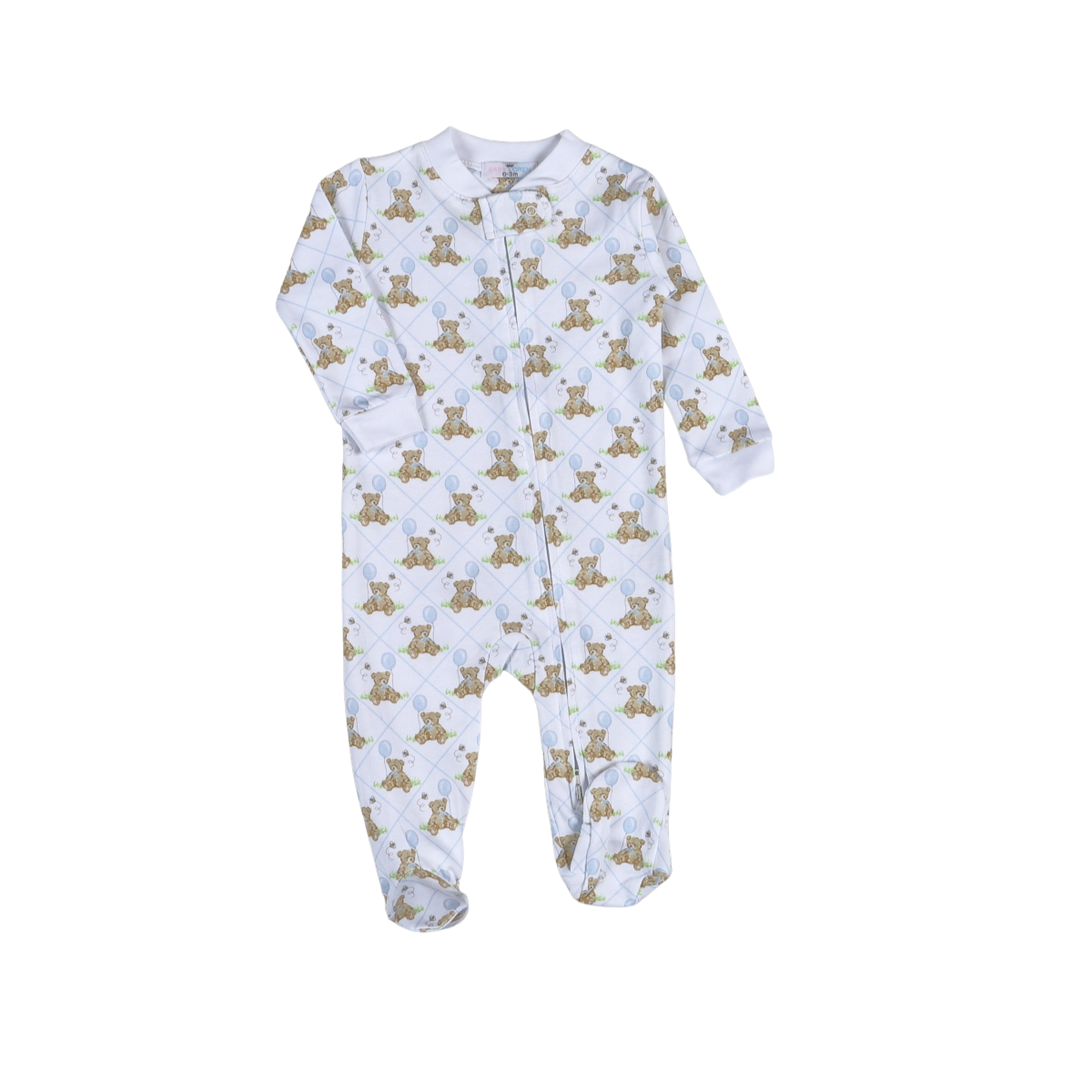 Teddy Bear Blue Zipper Footie