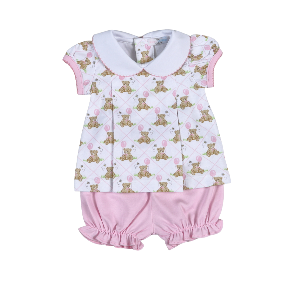 Teddy Bear Pink Diaper Cover Set