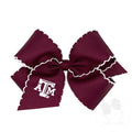 Texas A&M King Grosgrain Hair Bow with Moonstitch Edge and Embroidered Logo
