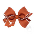 UT Longhorns Medium Grosgrain Hair Bow with Moonstitch Edge and Embroidered Logo