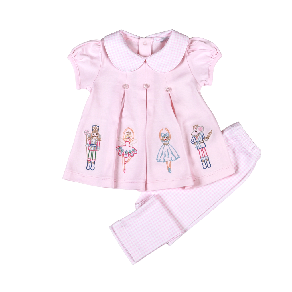 Pink Nutcracker Scallop Collar Pants Set