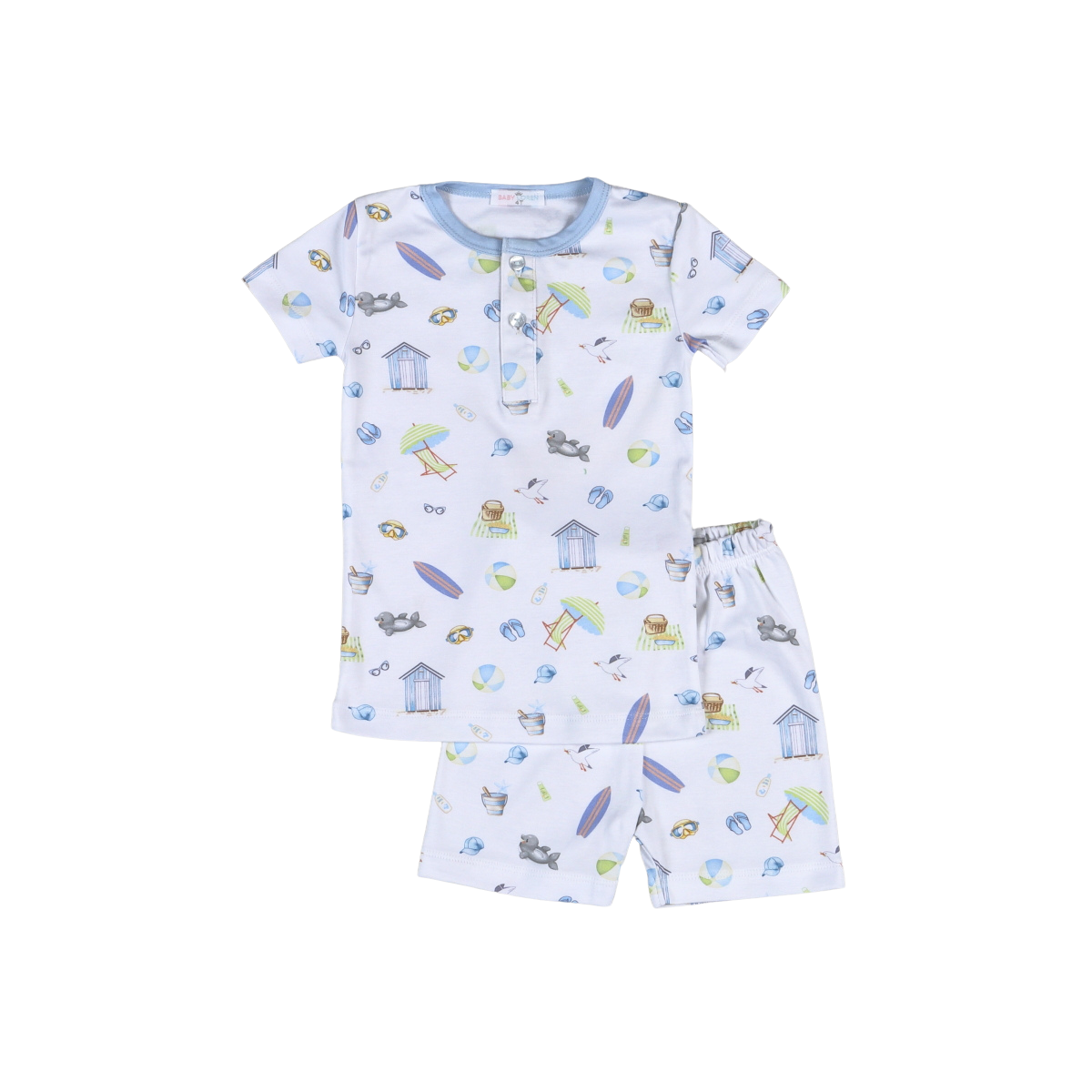 Sandy Toes Blue Two Pcs Pjs Set Tight Fitting