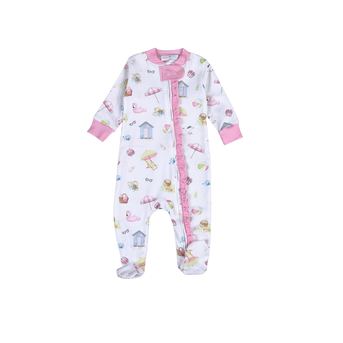 Sandy Toes Pink Zipper Footie