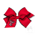Texas Tech Medium Grosgrain Hair Bow with Moonstitch Edge and Embroidered Logo